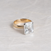 White and Yellow Gold Radiant Cut Cocktail Ring (Limited Edition)