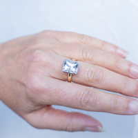 White and Yellow Gold Radiant Cut Cocktail Ring (Limited Edition)