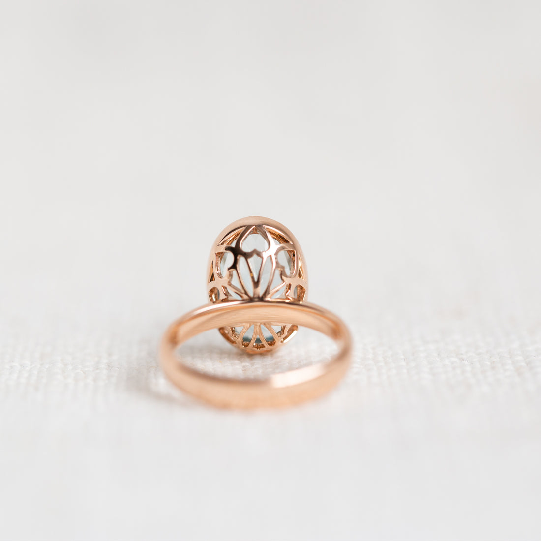 Limited Edition Rose Gold Oval Cut "Ice Blue" Killiecrankie Cocktail Ring