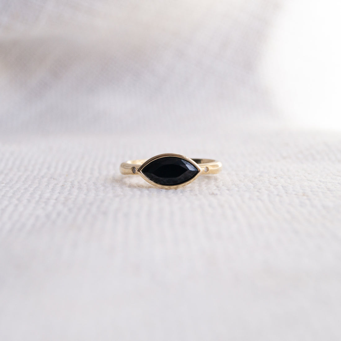 Marquise Cut Tasmanian Black Spinel Cocktail Ring (Limited Edition)