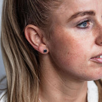 Tasmanian Black Spinel Stud Earrings