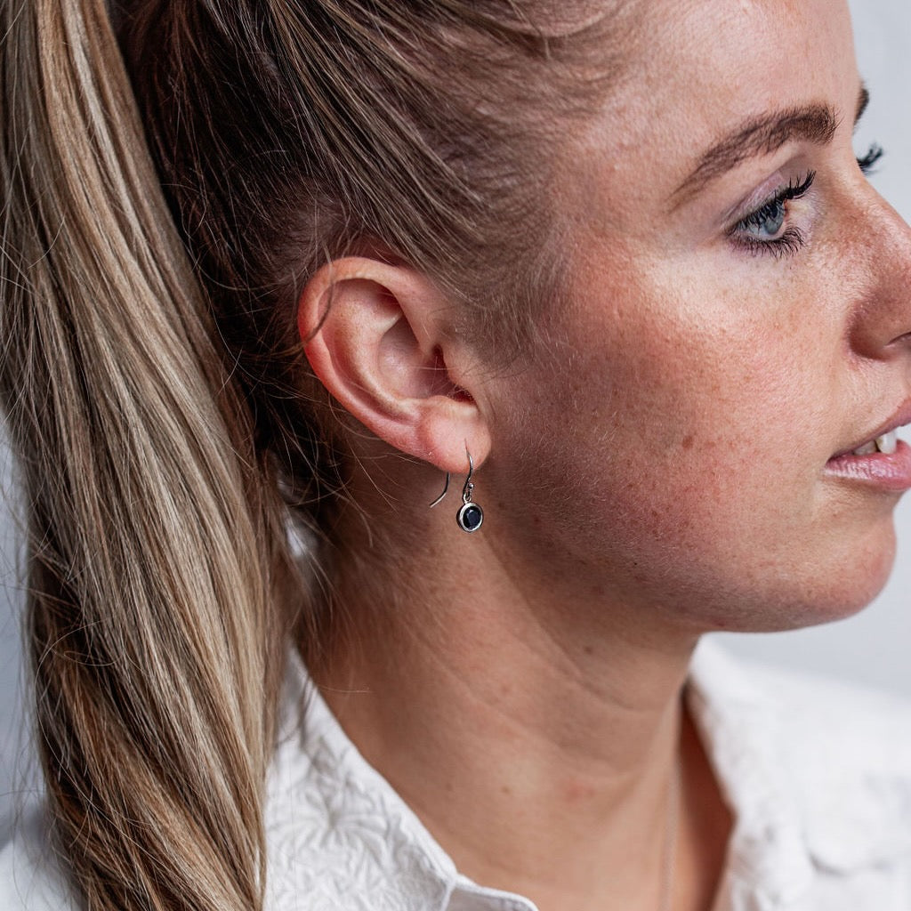 Tasmanian Black Spinel Drop Earrings