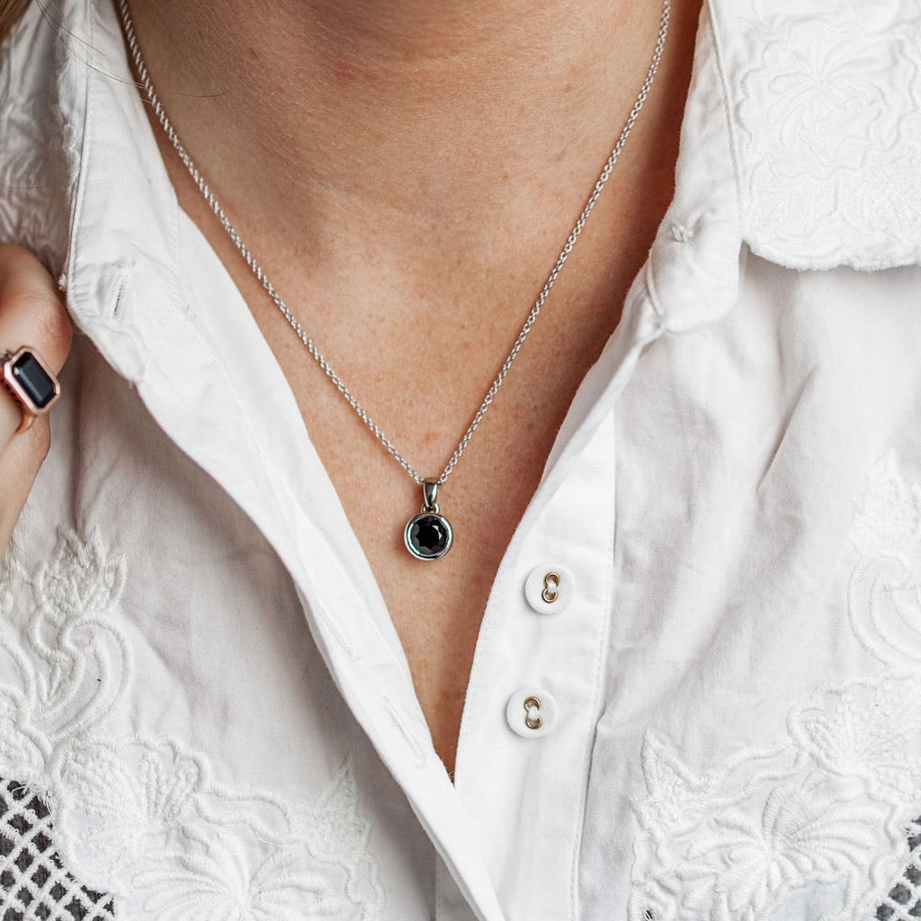 Tasmanian Black Spinel Drop Pendant