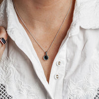 Tasmanian Black Spinel Drop Pendant