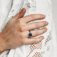 Rose Gold London Blue Topaz Ring (Limited Edition)