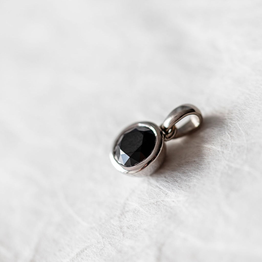 Tasmanian Black Spinel Drop Pendant
