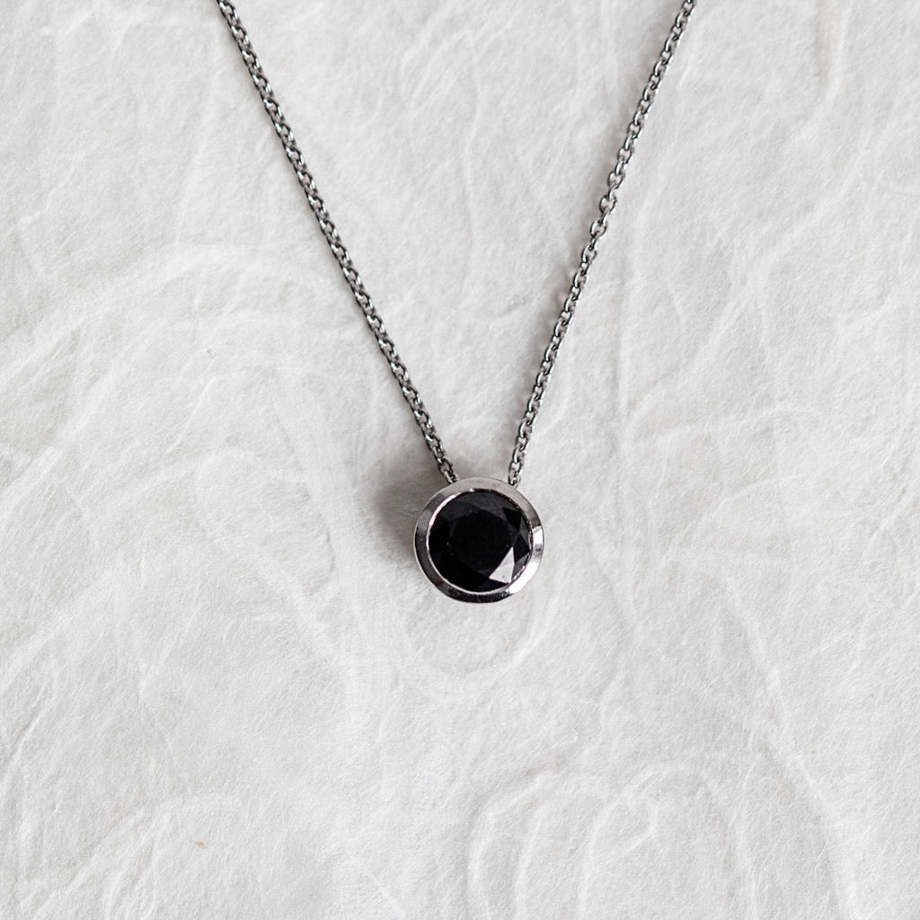 Tasmanian Black Spinel Pendant & Chain