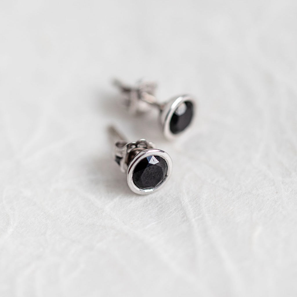 Tasmanian Black Spinel Stud Earrings
