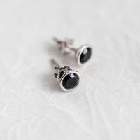 Tasmanian Black Spinel Stud Earrings