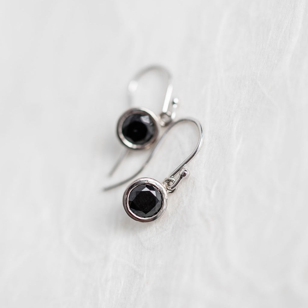 Tasmanian Black Spinel Drop Earrings