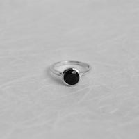 Tasmanian Black Spinel Luna Ring