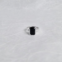 White Gold Tasmanian Black Spinel Ring (Limited Edition)