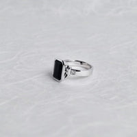 White Gold Tasmanian Black Spinel Ring (Limited Edition)