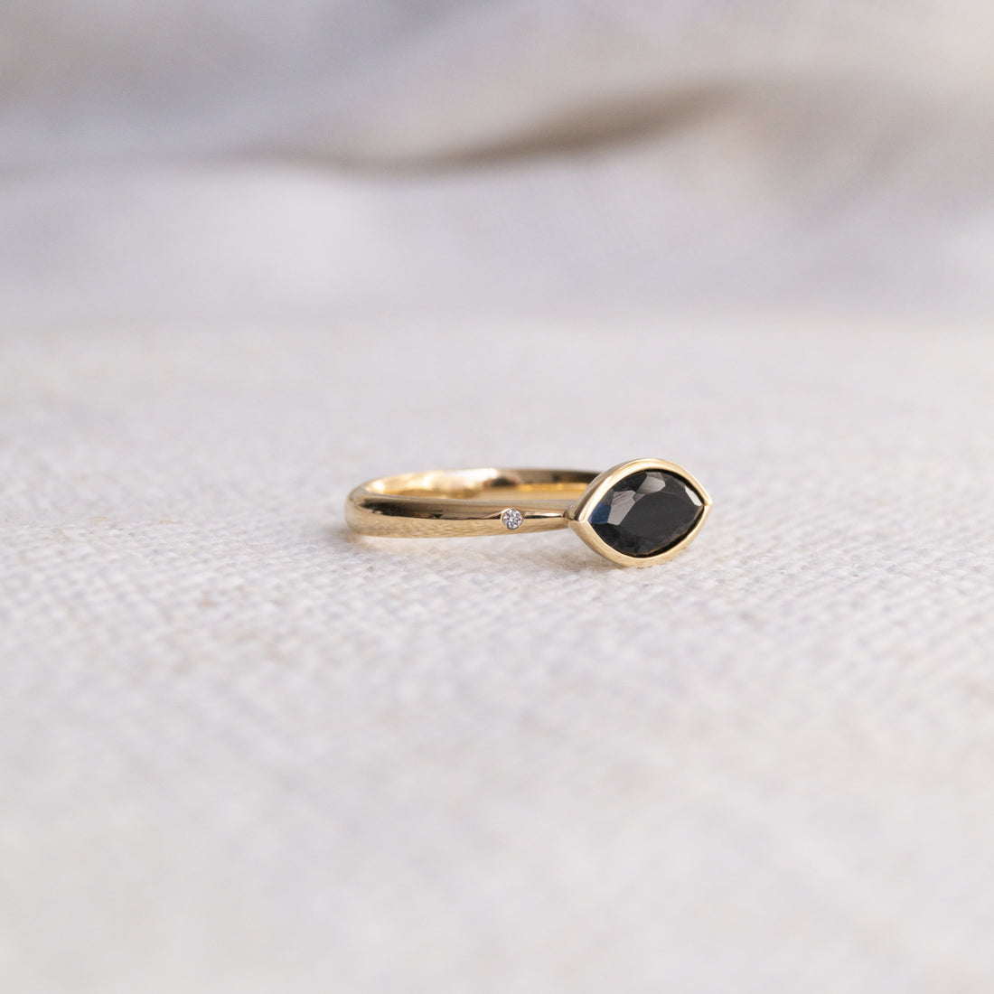 Marquise Cut Tasmanian Black Spinel Cocktail Ring (Limited Edition)