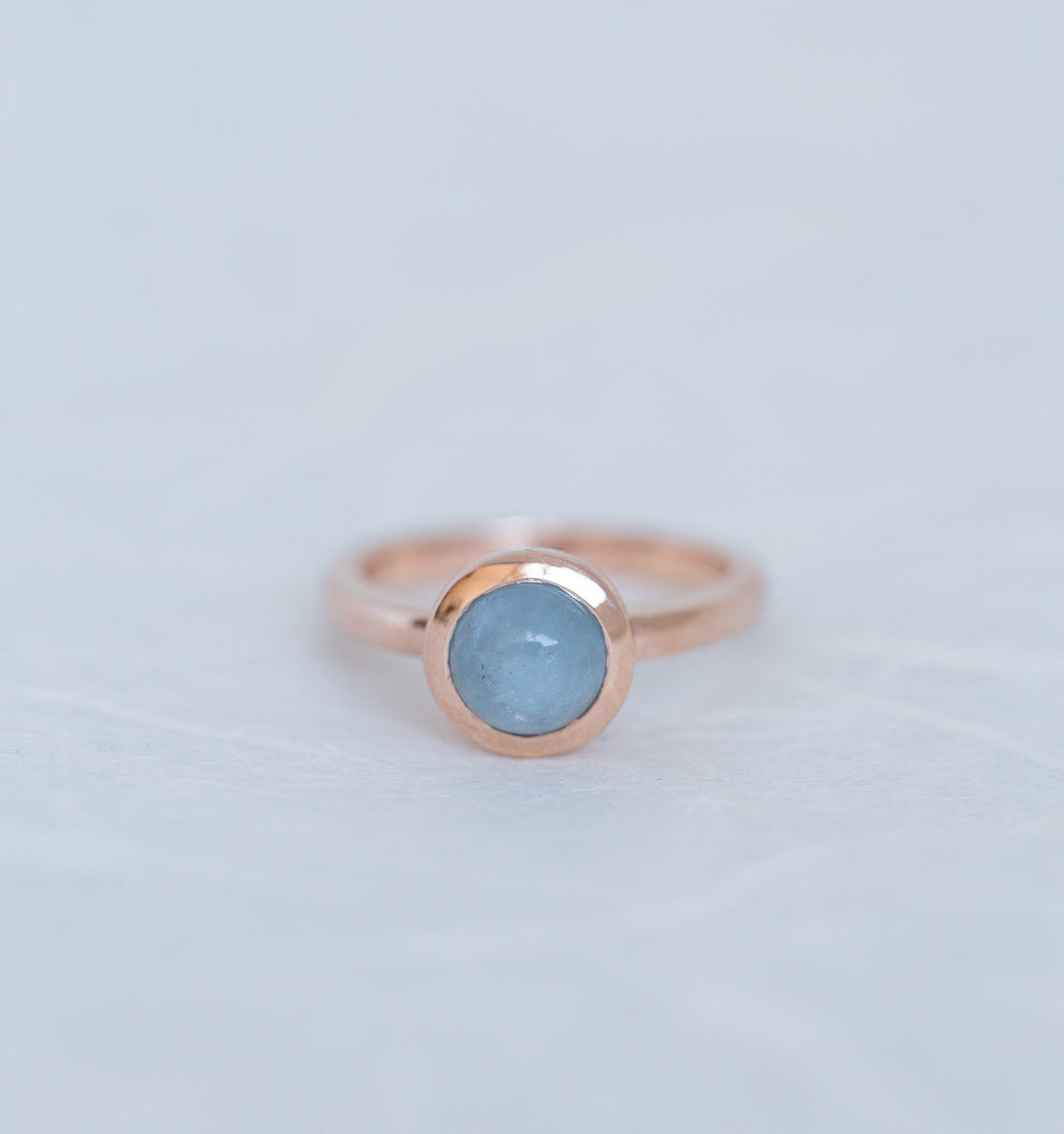 Rose Gold Ring with Aquamarine Cabochon (Limited Edition)