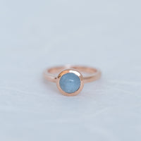 Rose Gold Ring with Aquamarine Cabochon (Limited Edition)