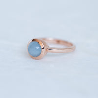 Rose Gold Ring with Aquamarine Cabochon (Limited Edition)