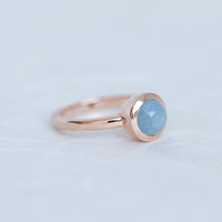 Rose Gold Ring with Aquamarine Cabochon (Limited Edition)