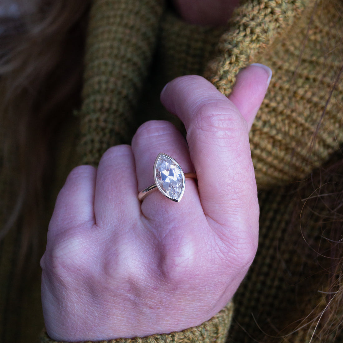 Limited Edition Yellow Gold Marquise Cut Killiecrankie Cocktail Ring