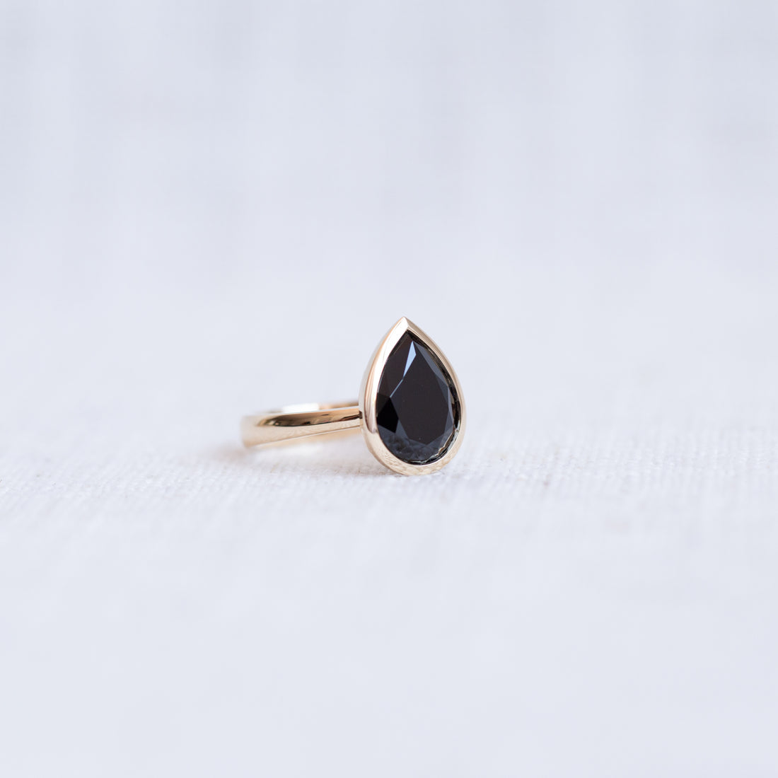 Pear Cut Tasmanian Black Spinel Cocktail Ring (Limited Edition)