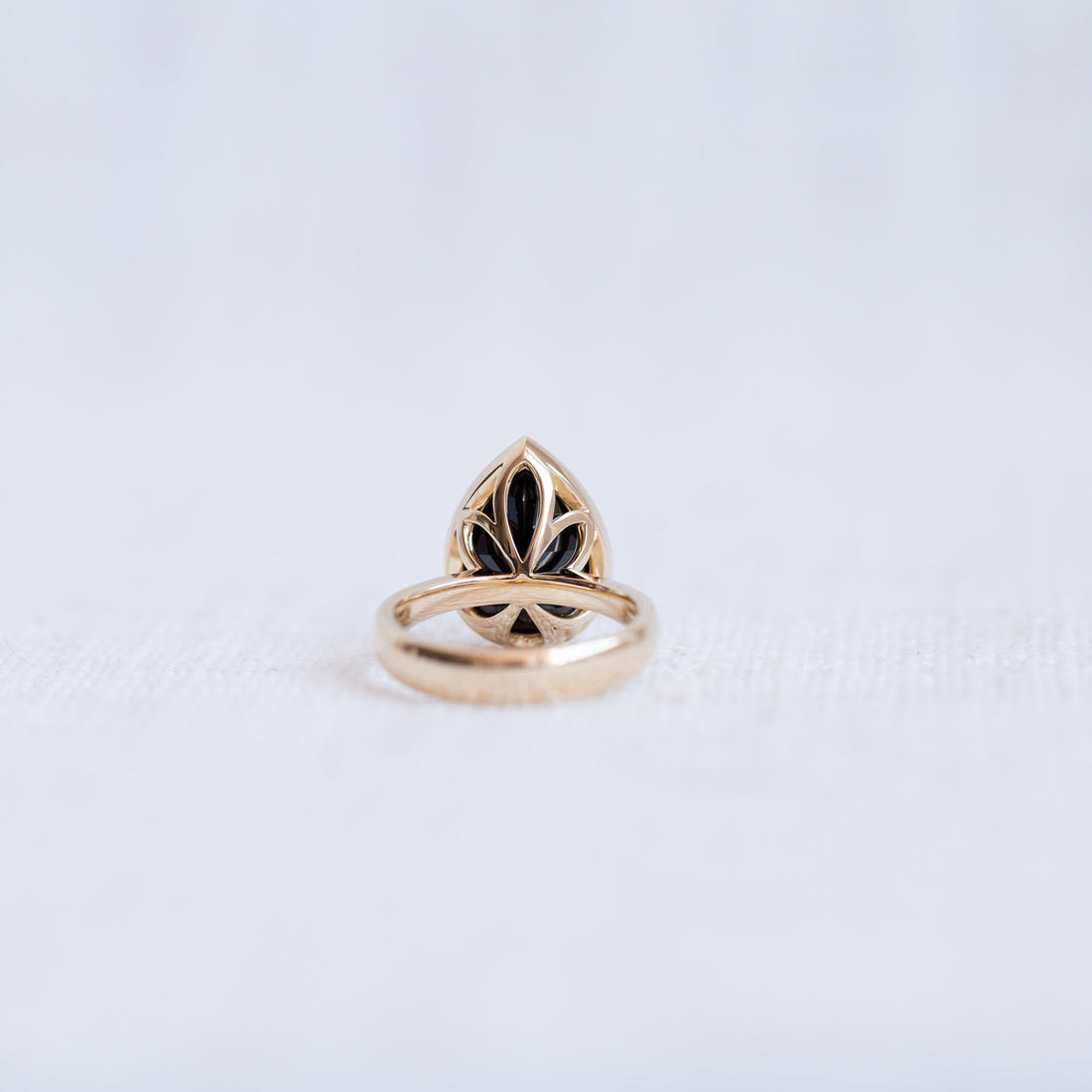 Pear Cut Tasmanian Black Spinel Cocktail Ring (Limited Edition)