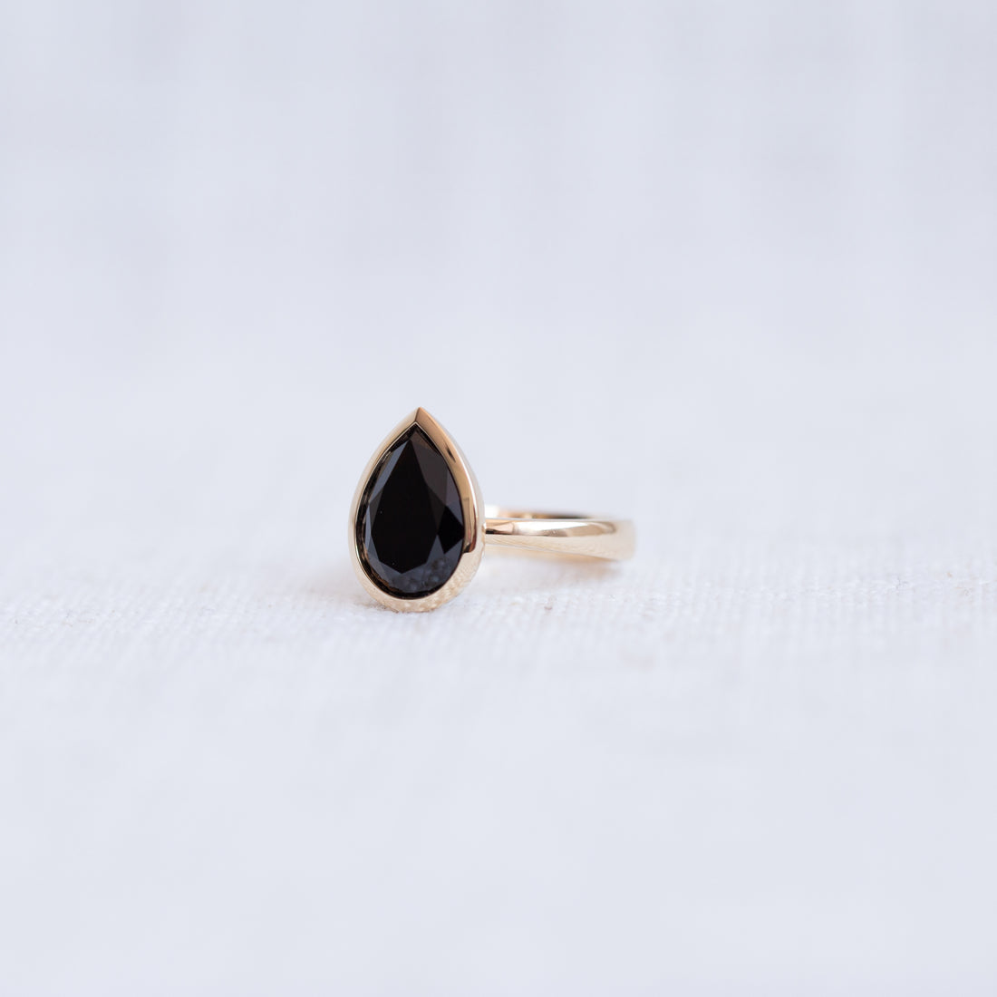 Pear Cut Tasmanian Black Spinel Cocktail Ring (Limited Edition)