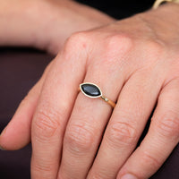 Marquise Cut Tasmanian Black Spinel Cocktail Ring (Limited Edition)