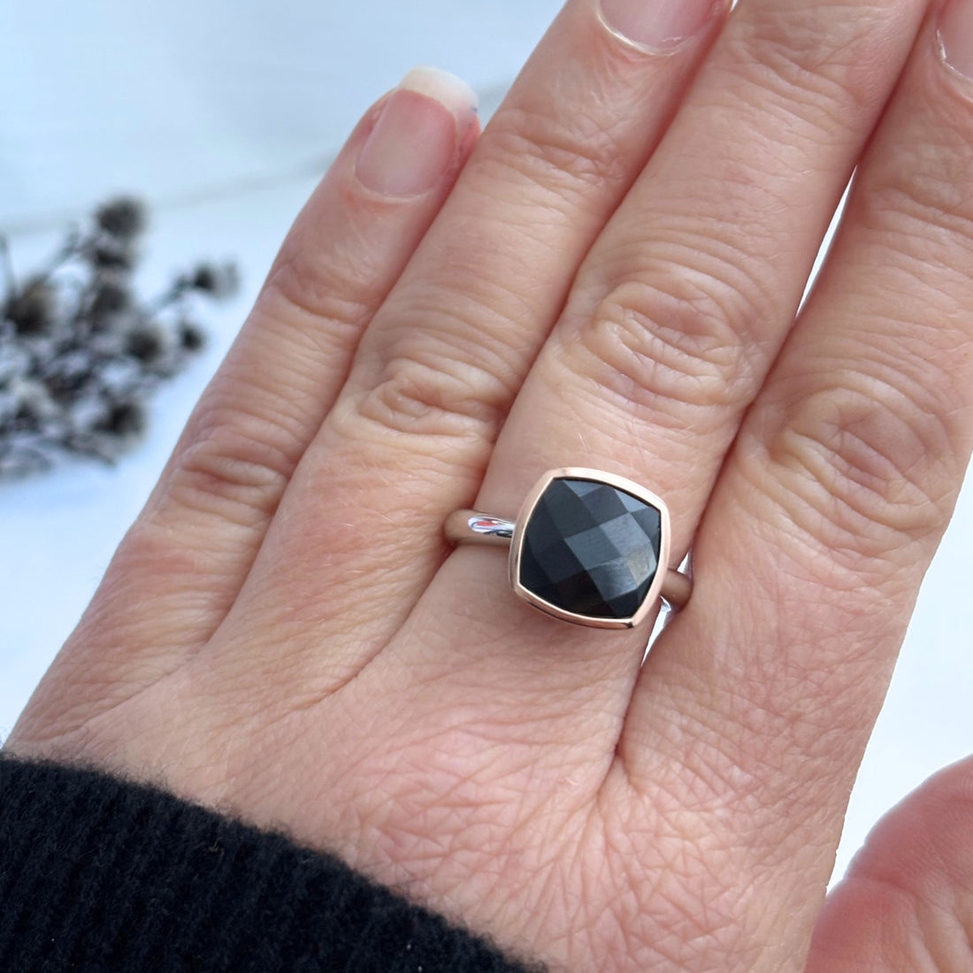 Tasmanian Black Spinel Ring