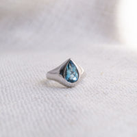 "Polaris" Ring Pear Cut Aquamarine 9K White Gold (Limited Edition)