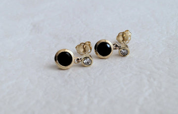 Limited Edition Tasmanian Black Spinel and Diamond Earrings