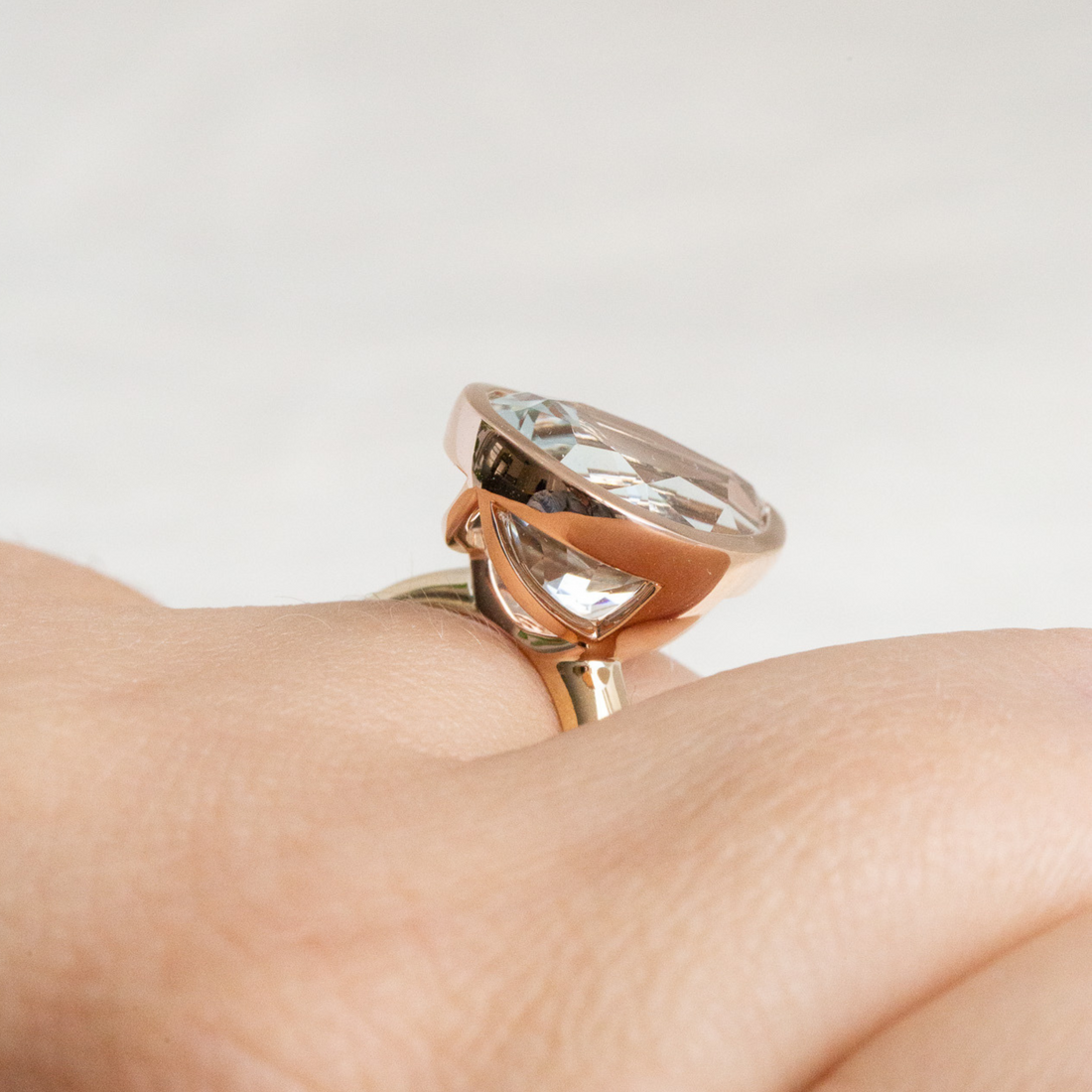 Rose and Yellow Gold Pear Cut Cocktail Ring (Limited Edition)