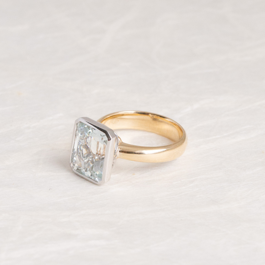White and Yellow Gold Radiant Cut Cocktail Ring (Limited Edition)