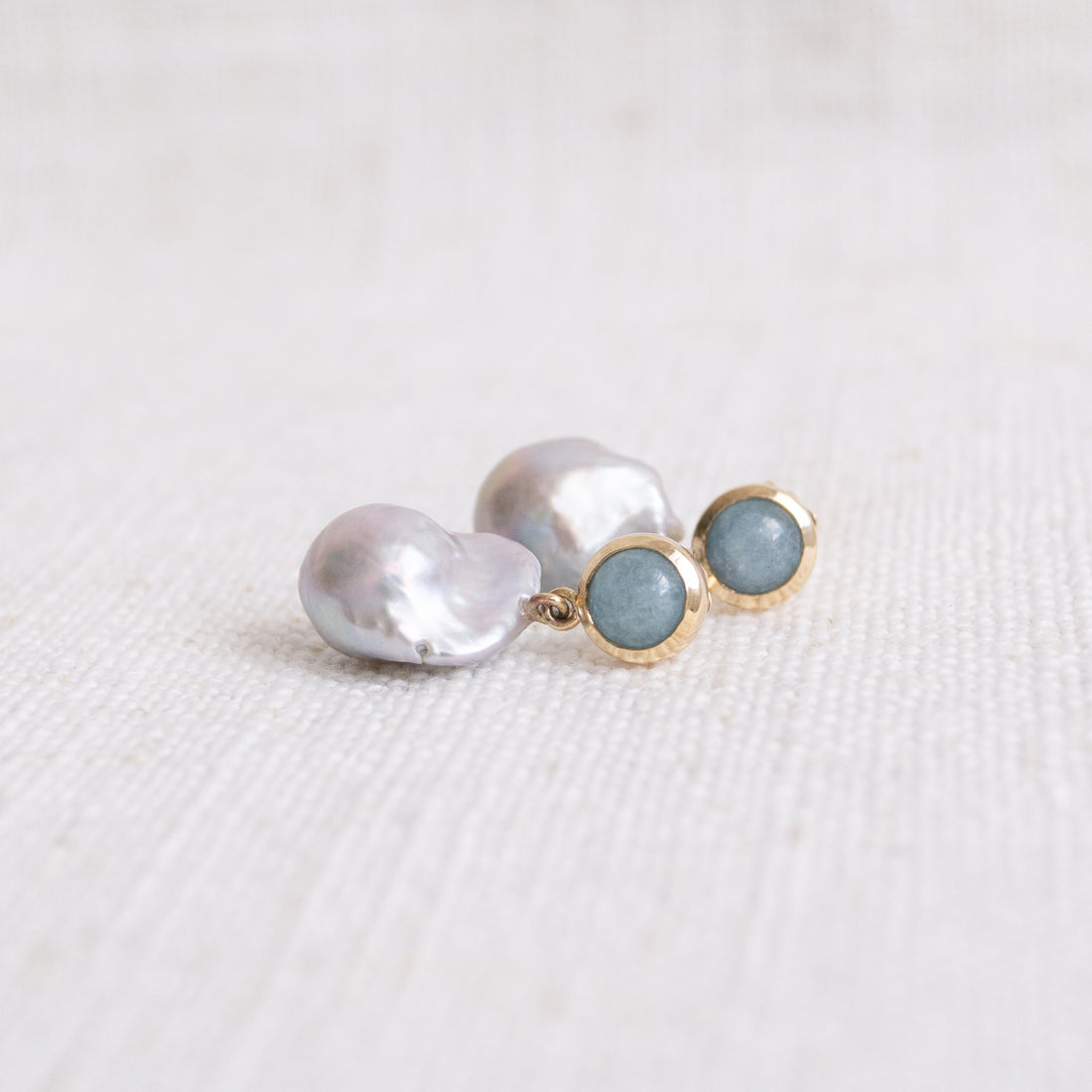 Limited Edition Aquamarine & Freshwater Pearl Drop Earrings