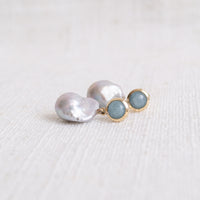 Limited Edition Aquamarine & Freshwater Pearl Drop Earrings