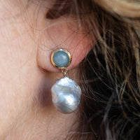 Limited Edition Aquamarine & Freshwater Pearl Drop Earrings