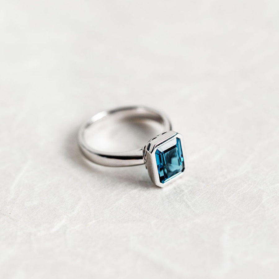White Gold London Blue Topaz Ring (Limited Edition)