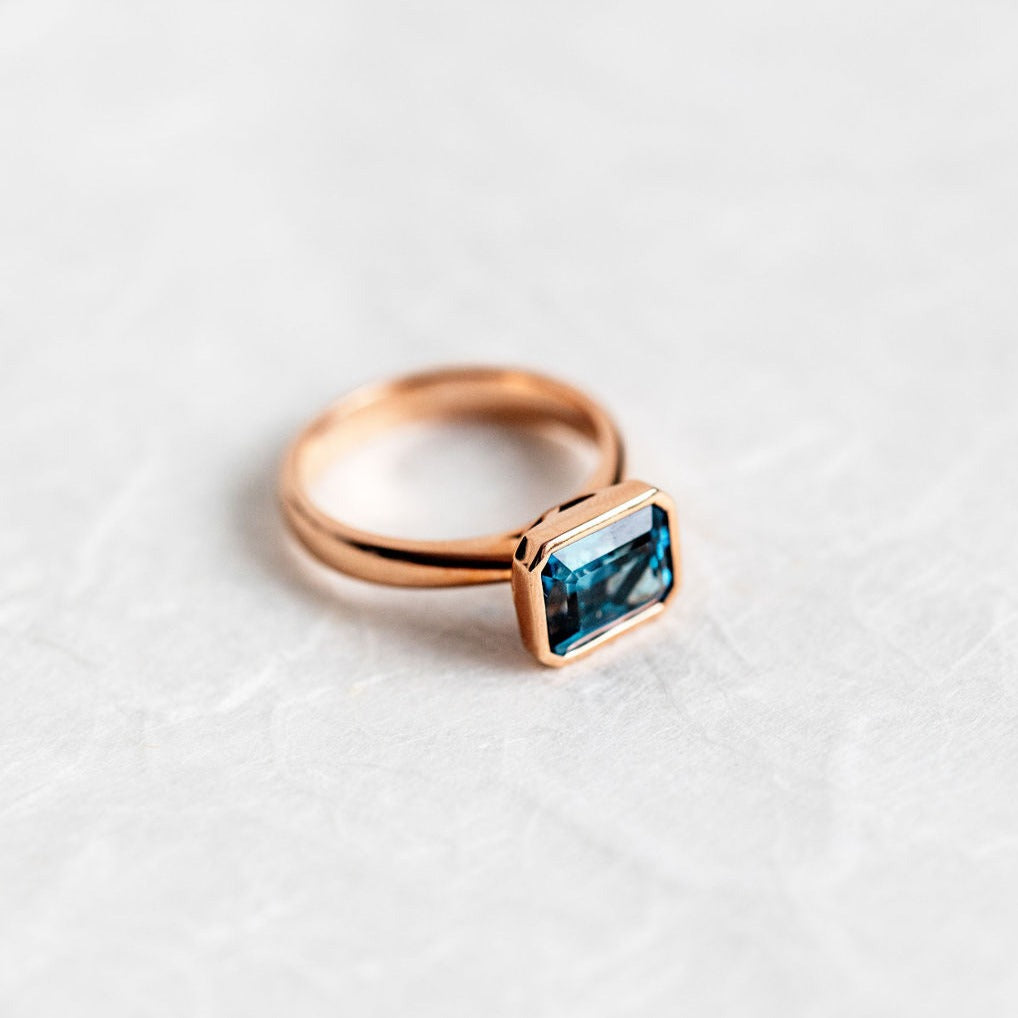 Rose Gold London Blue Topaz Ring (Limited Edition)
