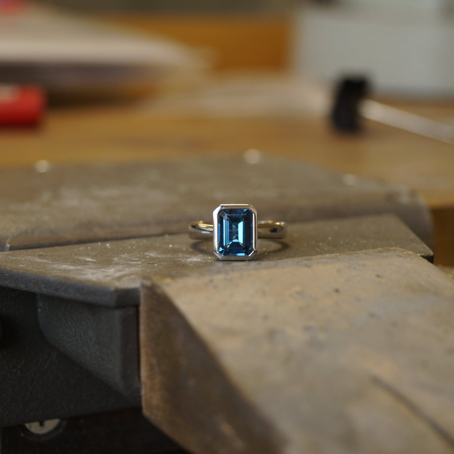 White Gold London Blue Topaz Ring (Limited Edition)