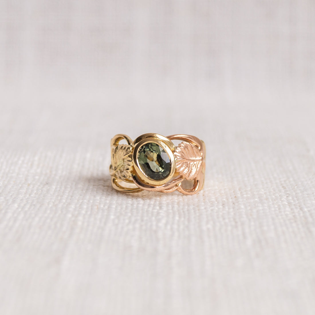 Nothofagus Limited Edition 18K Yellow & Rose Gold Green Tourmaline Ring
