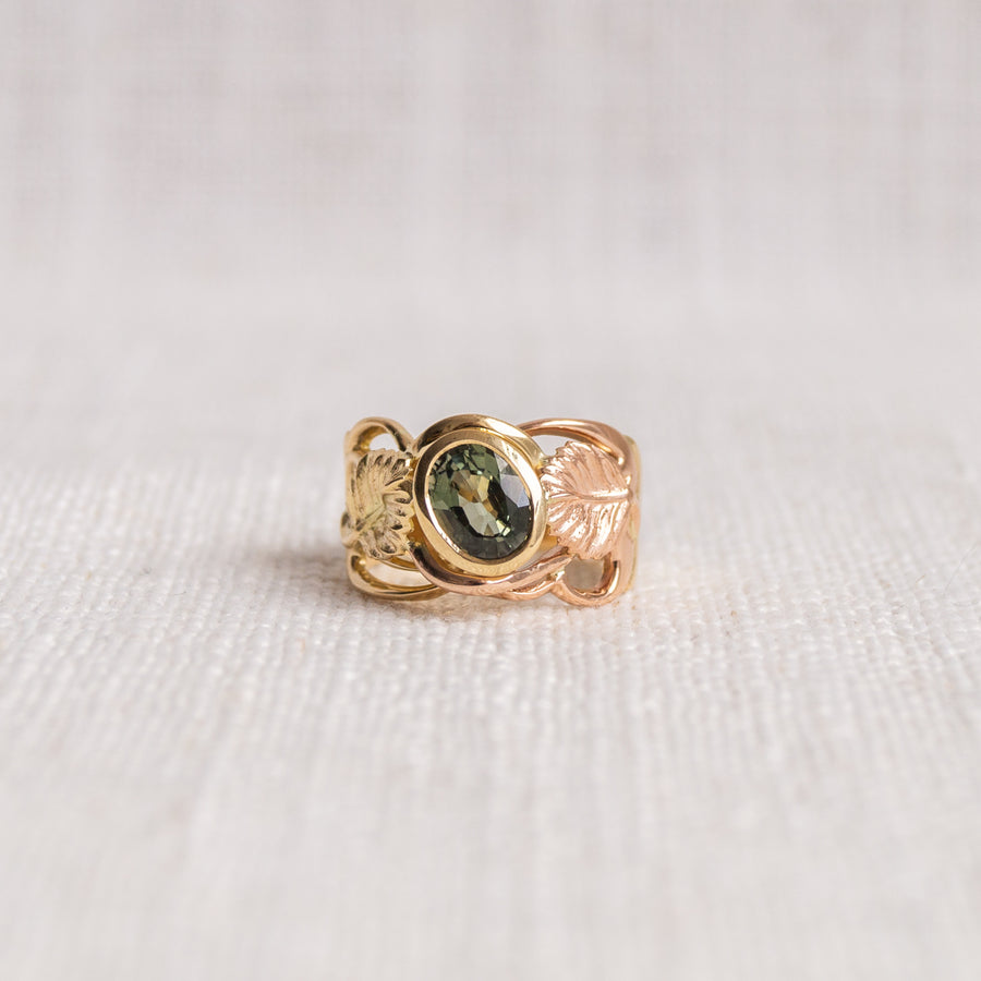 Nothofagus Limited Edition 18K Yellow & Rose Gold Green Tourmaline Ring