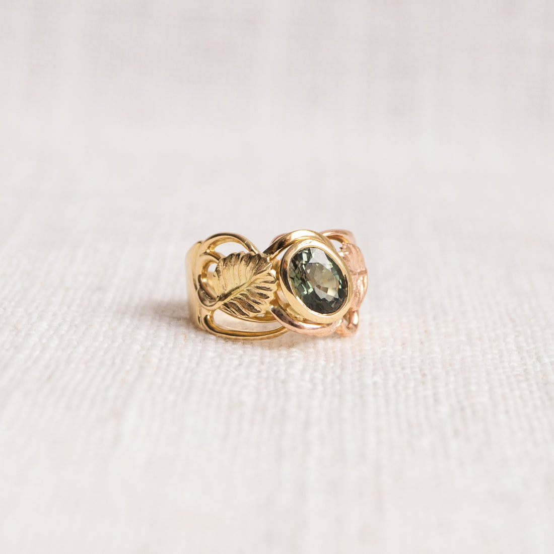 Nothofagus Limited Edition 18K Yellow & Rose Gold Green Tourmaline Ring