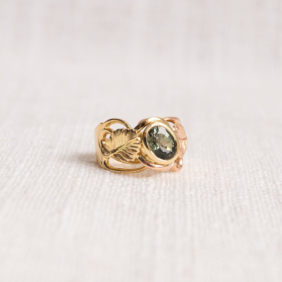 Nothofagus Limited Edition 18K Yellow & Rose Gold Green Tourmaline Ring