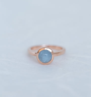 Rose Gold Stella Ring with Aquamarine Cabochon (Limited Edition)