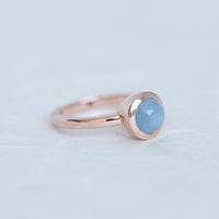 Rose Gold Stella Ring with Aquamarine Cabochon (Limited Edition)