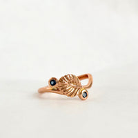 Nothofagus Twig Ring with Tasmanian Sapphires