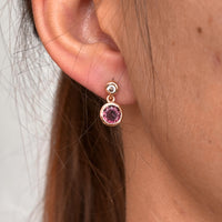 Pink Tourmaline and Diamond Earrings