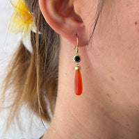 Limited Edition Carnelian and Black Spinel Earrings