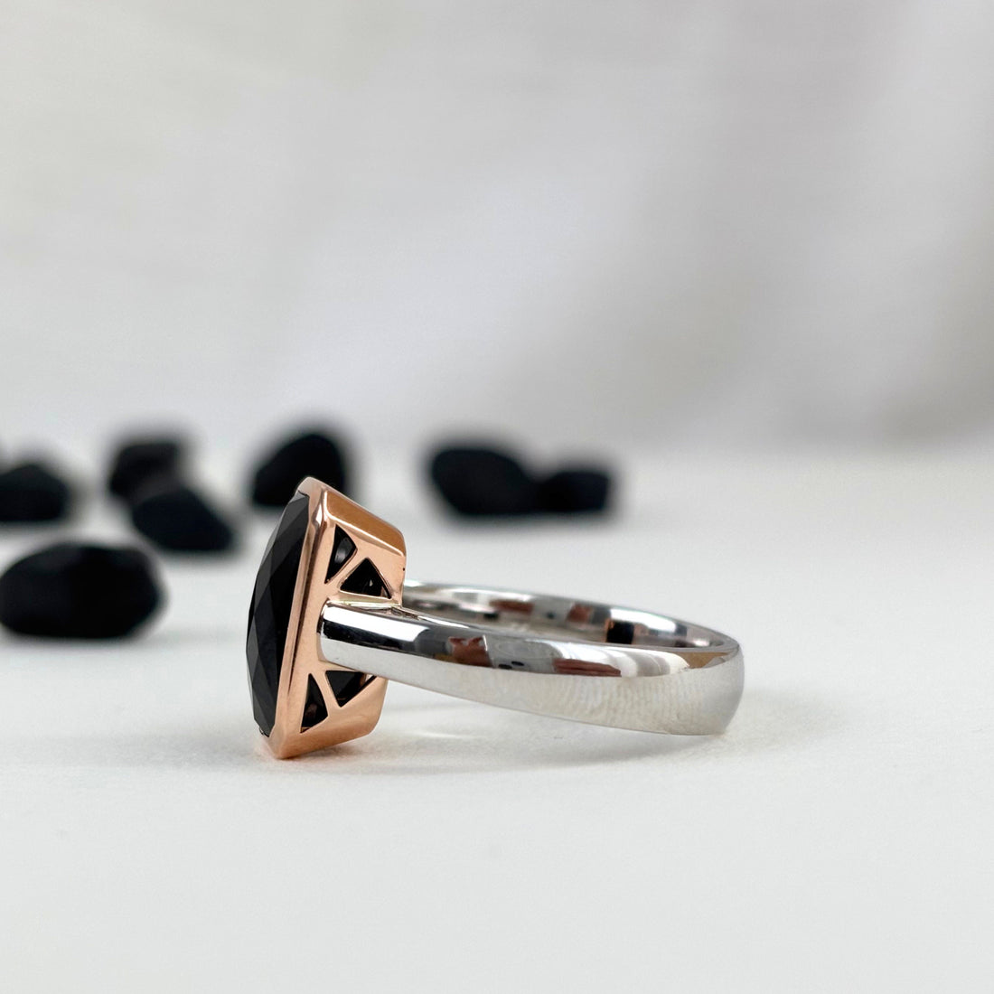 Limited Edition "Lune" Tasmanian Black Spinel Ring