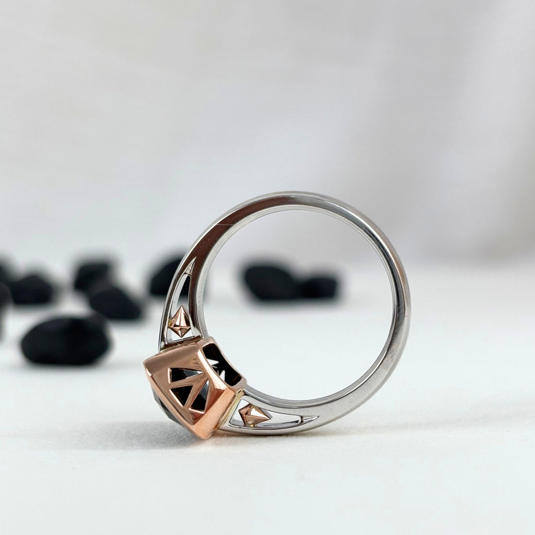 Limited Edition "Lune" Tasmanian Black Spinel Ring