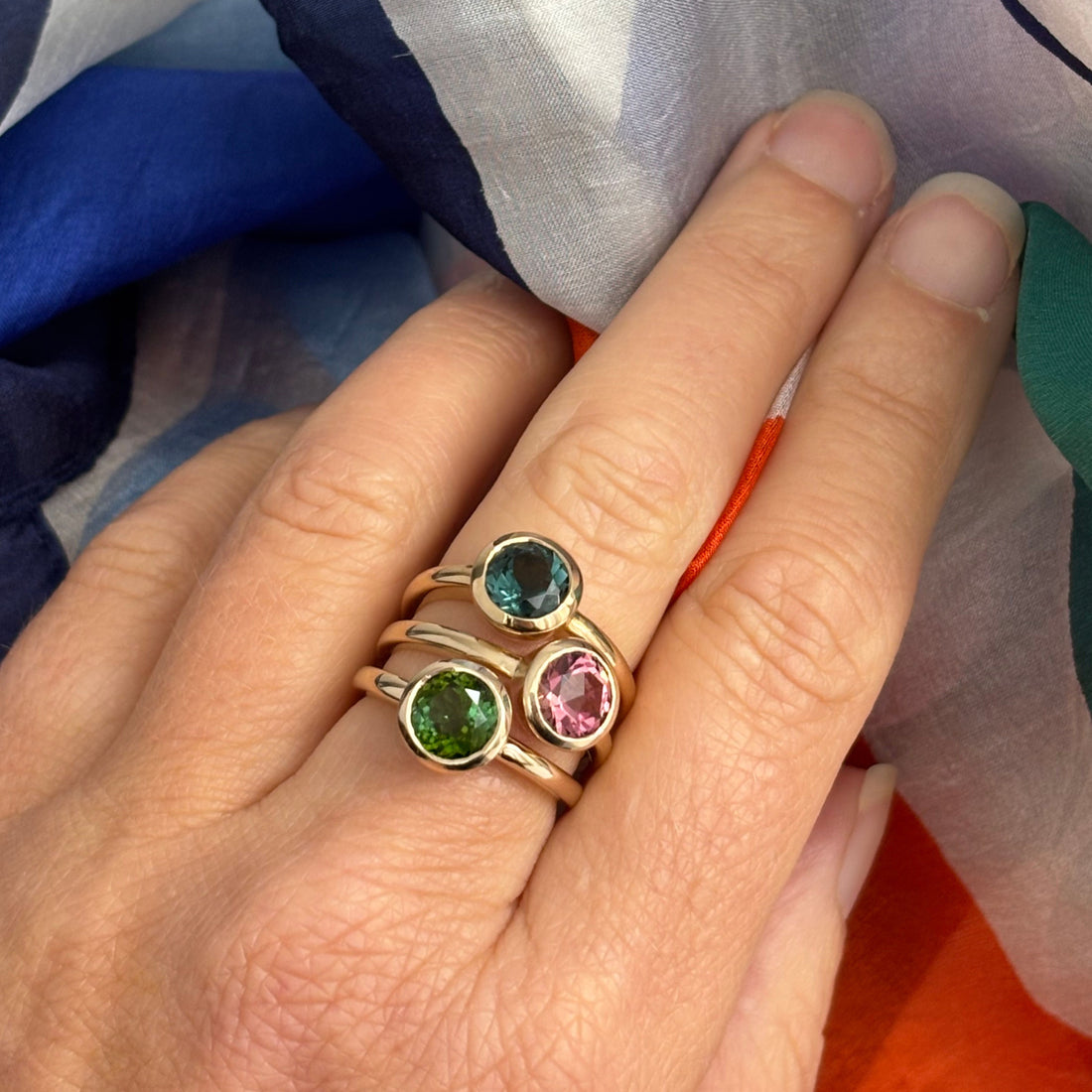 Limited Edition Stella Ring with Forest Green Tourmaline